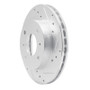 R1 85-89 Nissan STANZA Front Right Drilled & Slotted Silver Brake Rotor