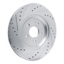 R1 19-22 Genesis G90 Rear Right Drilled & Slotted Silver Brake Rotor