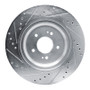 R1 19-22 Genesis G90 Rear Right Drilled & Slotted Silver Brake Rotor