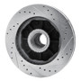 R1 92-02 Chevrolet Suburban 2500 Front Left Drilled & Slotted Silver Brake Rotor