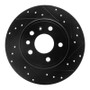 R1 97-08 Chevrolet ASTRA (Mexico) Rear Right Drilled & Slotted Black Brake Rotor