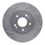 R1 05-24 Hyundai Veloster Front Left Drilled & Slotted Silver Brake Rotor