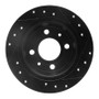 R1 86-98 Saab 9000 Rear Left Drilled & Slotted Black Brake Rotor