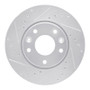 R1 20-25 Nissan Kicks Front Left Drilled & Slotted Silver Brake Rotor
