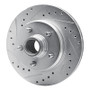 R1 90-02 Chevrolet ASTRO Front Left Drilled & Slotted Silver Brake Rotor