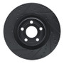 R1 22-25 Ford Maverick Front Left Drilled & Slotted Black Brake Rotor