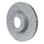 R1 10-24 Audi RS e-Tron GT Right Front Drilled & Slotted Silver Brake Rotor