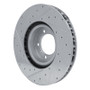 R1 10-24 Audi RS e-Tron GT Right Front Drilled & Slotted Silver Brake Rotor