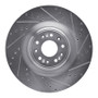 R1 17-22 Genesis G90 Front Right Drilled & Slotted Silver Brake Rotor