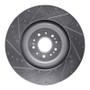 R1 17-22 Genesis G90 Front Right Drilled & Slotted Silver Brake Rotor