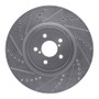 R1 03-25 Subaru BRZ Front Left Drilled & Slotted Silver Brake Rotor