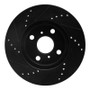 R1 04-06 Scion XB Front Right Drilled & Slotted Black Brake Rotor