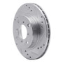 R1 95-02 Suzuki Esteem Front Right Drilled & Slotted Silver Brake Rotor