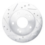 R1 94-96 Nissan 240SX Front Left Drilled & Slotted Silver Brake Rotor