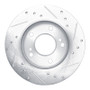 R1 94-96 Nissan 240SX Front Left Drilled & Slotted Silver Brake Rotor