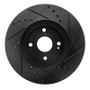 R1 01-05 Mazda Miata Front Left Drilled & Slotted Black Brake Rotor