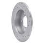 R1 11-25 Hyundai Elantra Coupe Rear Left Drilled & Slotted Silver Brake Rotor