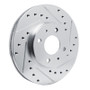 R1 91-94 Nissan NX Front Right Drilled & Slotted Silver Brake Rotor