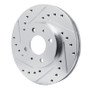 R1 91-94 Nissan SENTRA Front Left Drilled & Slotted Silver Brake Rotor