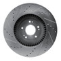 R1 11-17 Genesis G80 Front Right Drilled & Slotted Silver Brake Rotor