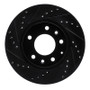 R1 93-95 Mazda RX-7 Front Left Drilled & Slotted Black Brake Rotor