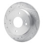 R1 90-06 Infiniti G20 Rear Left Drilled & Slotted Silver Brake Rotor