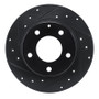R1 93-03 Ford Probe Rear Left Drilled & Slotted Black Brake Rotor