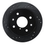 R1 84-85 Mazda RX-7 Rear Left Drilled & Slotted Black Brake Rotor