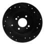 R1 06-12 Dodge Attitude (Mexico) Rear Left Drilled & Slotted Black Brake Rotor