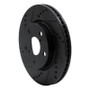 R1 06-18 Lexus HS250H Front Left Drilled & Slotted Black Brake Rotor