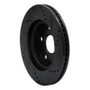 R1 06-18 Lexus HS250H Front Left Drilled & Slotted Black Brake Rotor