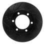 R1 00-07 Toyota TUNDRA Front Left Drilled & Slotted Black Brake Rotor