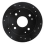 R1 95-98 Acura TL Rear Right Drilled & Slotted Black Brake Rotor