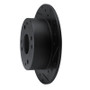 R1 95-98 Acura TL Rear Right Drilled & Slotted Black Brake Rotor