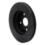 R1 06-19 Scion IQ Front Left Drilled & Slotted Black Brake Rotor