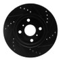 R1 06-19 Scion IQ Front Left Drilled & Slotted Black Brake Rotor