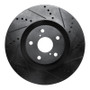 R1 09-11 Lexus GS350 Right Front Drilled & Slotted Black Brake Rotor