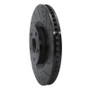 R1 09-11 Lexus GS350 Right Front Drilled & Slotted Black Brake Rotor