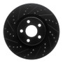 R1 17-20 Lincoln MKZ Front Left Drilled & Slotted Black Brake Rotor