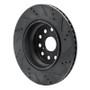 R1 07-17 Lexus LS460 Left Rear Drilled & Slotted Black Brake Rotor