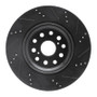 R1 07-17 Lexus LS460 Left Rear Drilled & Slotted Black Brake Rotor