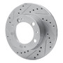 R1 87-89 Porsche 944 Except Turbo Front Left Drilled & Slotted Silver Brake Rotor