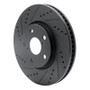 R1 06-15 Lexus GS300 Right Front Drilled & Slotted Black Brake Rotor