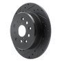 R1 98-10 Lexus GS430 Rear Left Drilled & Slotted Black Brake Rotor