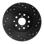 R1 98-10 Lexus GS430 Rear Left Drilled & Slotted Black Brake Rotor
