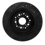 R1 92-00 Lexus GS300 Rear Right Drilled & Slotted Black Brake Rotor