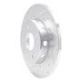 R1 97-98 Mercedes-Benz C230 Front Left Drilled & Slotted Silver Brake Rotor