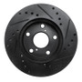 R1 92-98 Lexus SC300 Front Left Drilled & Slotted Black Brake Rotor