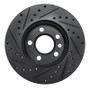 R1 96-00 Volkswagen EuroVan Front Right Drilled & Slotted Black Brake Rotor