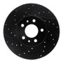 R1 98-02 Ford Crown Victoria Front Left Drilled & Slotted Black Brake Rotor